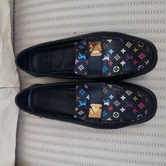 LOUIS VUITTON LV MONOGRAM MULTICOLOR LOCK OXFORD LOAFERS DRIVERS - Picture 3 of 12